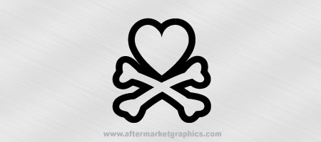 Heart and Crossbones Decal